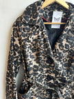Vintage Leopard Print Belted Trench Coat – Size L