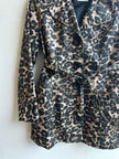 Vintage Leopard Print Belted Trench Coat – Size L