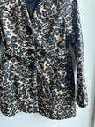 Vintage Leopard Print Belted Trench Coat – Size L