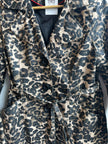 Vintage Leopard Print Belted Trench Coat – Size L