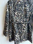 Vintage Leopard Print Belted Trench Coat – Size L