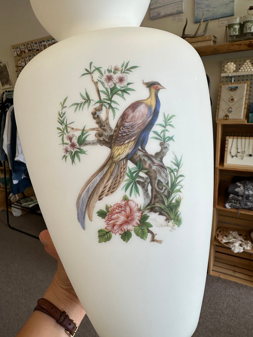 Vintage Porcelain Bird & Blossom Vase