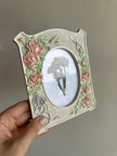 Vintage Porcelain Frame with Pressed Florals