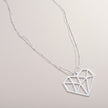 Double Strand Necklace With Heart Pendant In Silver Plate