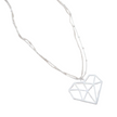Double Strand Necklace With Heart Pendant In Silver Plate