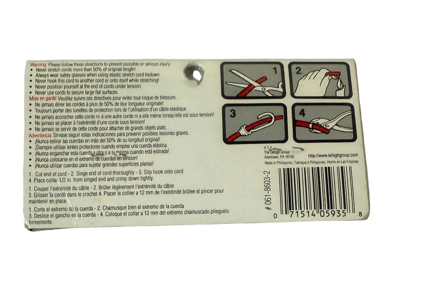 Lehigh Heavy Duty Coated Steel Cord Hooks with Steel Crimp Ring 1/4