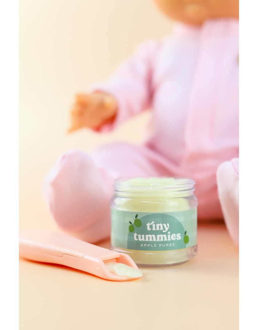 Tiny Tummies Apple Puree Food Jar and Spoon set - Tiny Harlow