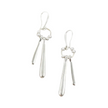 Double Drop Earrings In Silver Plate