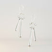 Double Drop Earrings In Silver Plate