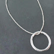 Open Ring Necklace In Silver Plate