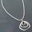 Silver Ball Necklace With Triple Ring Pendant In Silver Plate