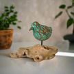 Driftwood Bird Decor - Turquoise