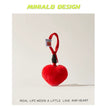 Fur heart pendant bag charm [pre order]