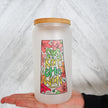 Saskatchewan Grow Where You Are Planted Frosted Glass Can with Bamboo Lid