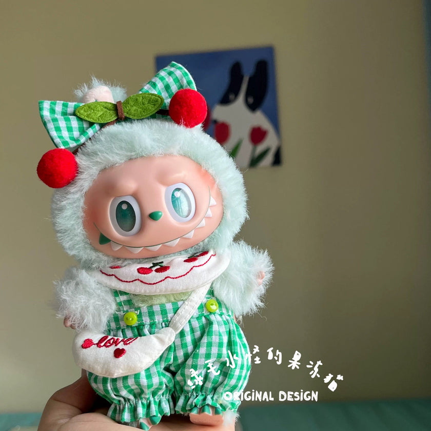 [pre order] labubu cherry picnic outfit