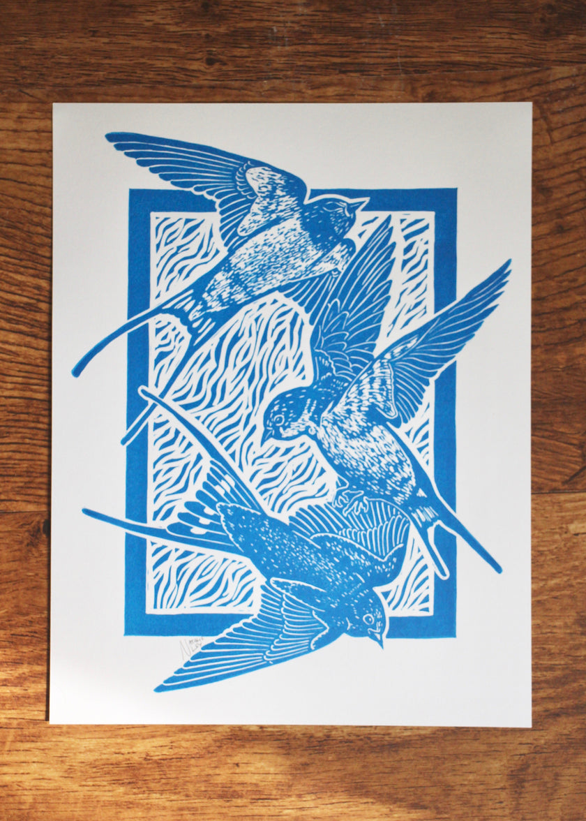'Three Swallows' hand print