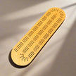 Oblong Cribbage Board with Removable Lid – 3 Player with Scoring Panel (15” x 4”)