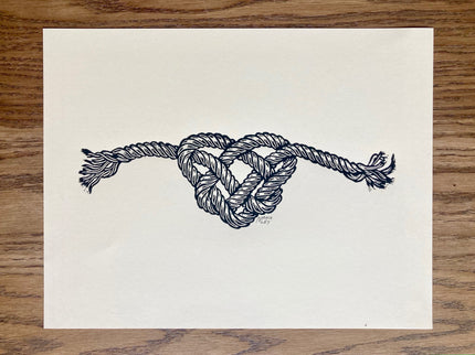 'Love Knot' lino print