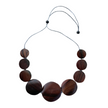 Wooden Graduated Disc Necklace - Natural Wood