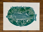 'Walleye' lino print