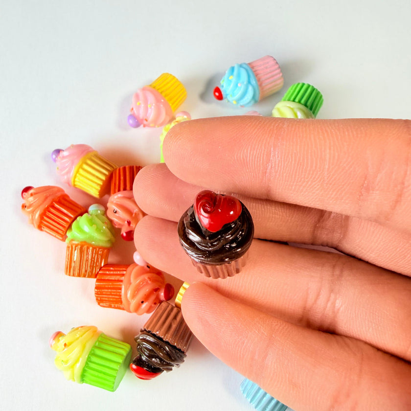 Colorful Mini Cupcake Charms Mix for DIY Crafts