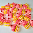 Flat Strawberry Cake Charms for DIY Crafts