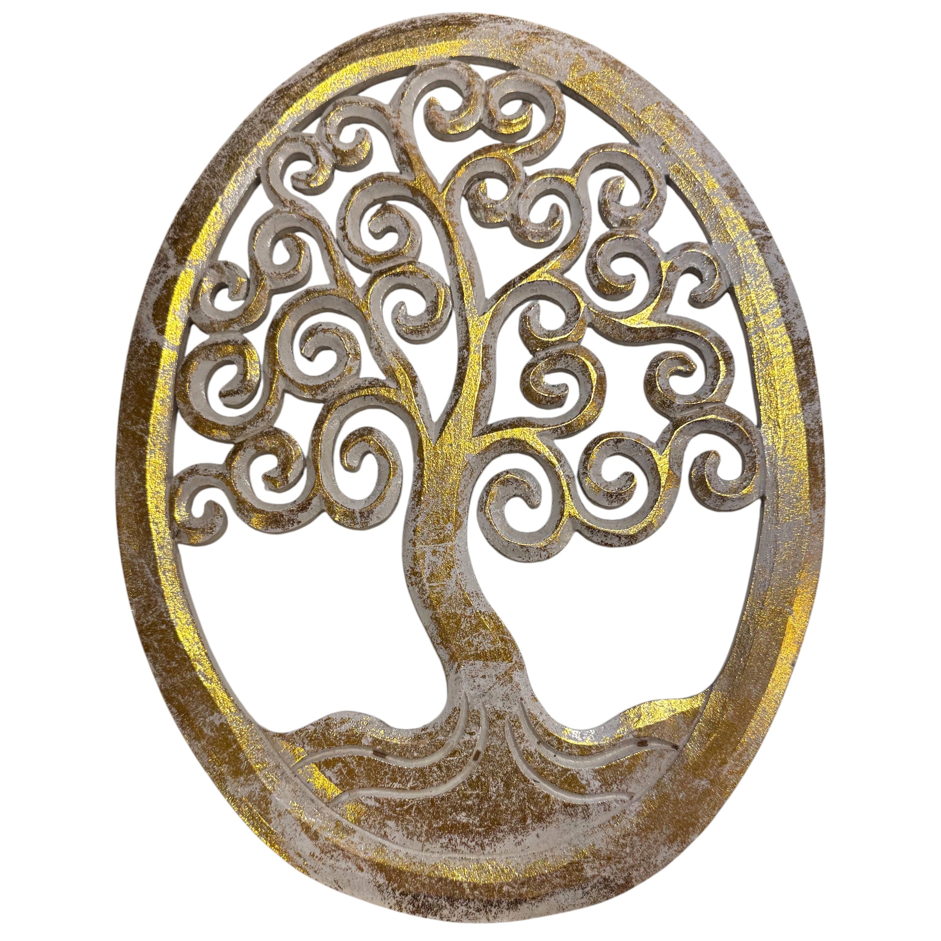 LARGE OVAL TREE CARVING
