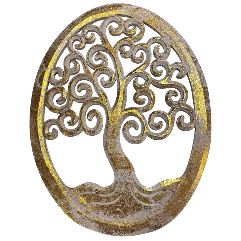 LARGE OVAL TREE CARVING