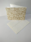 Handsewn Chiyogami Cotton Rag Blank Card | Gold Chrysanthemums