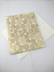 Handsewn Chiyogami Cotton Rag Blank Card | Gold Chrysanthemums