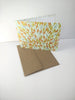 Handsewn Chiyogami Cotton Rag Blank Card | Metallic birds