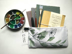 Zippered Cotton Canvas Pencil Case | Floral Mustard