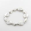 Beaten Disc Bracelet In Silver Plate