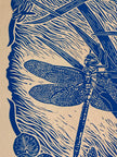 'Green Darner Dragonfly' lino print