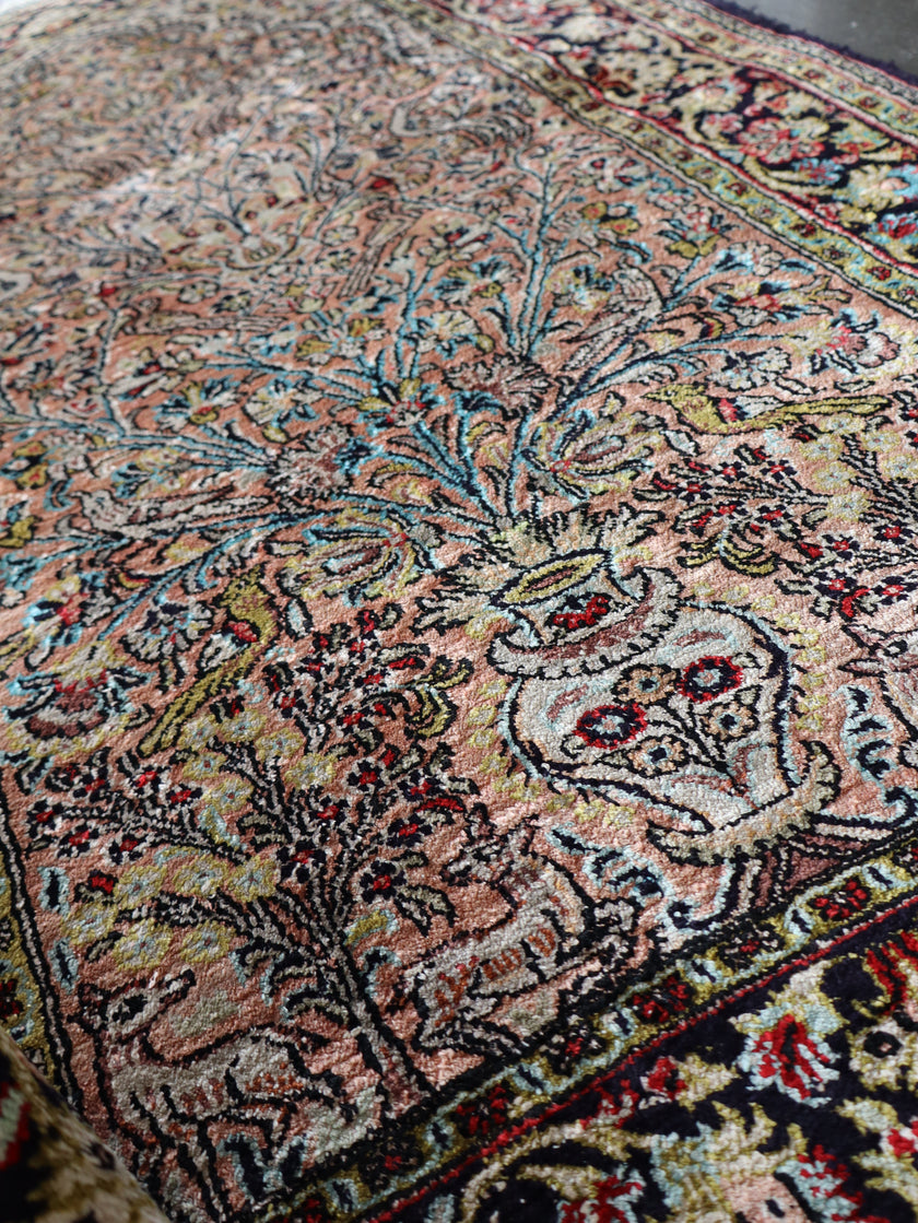 On Hold - Persian Qum Pure Silk Rug | 2' 7