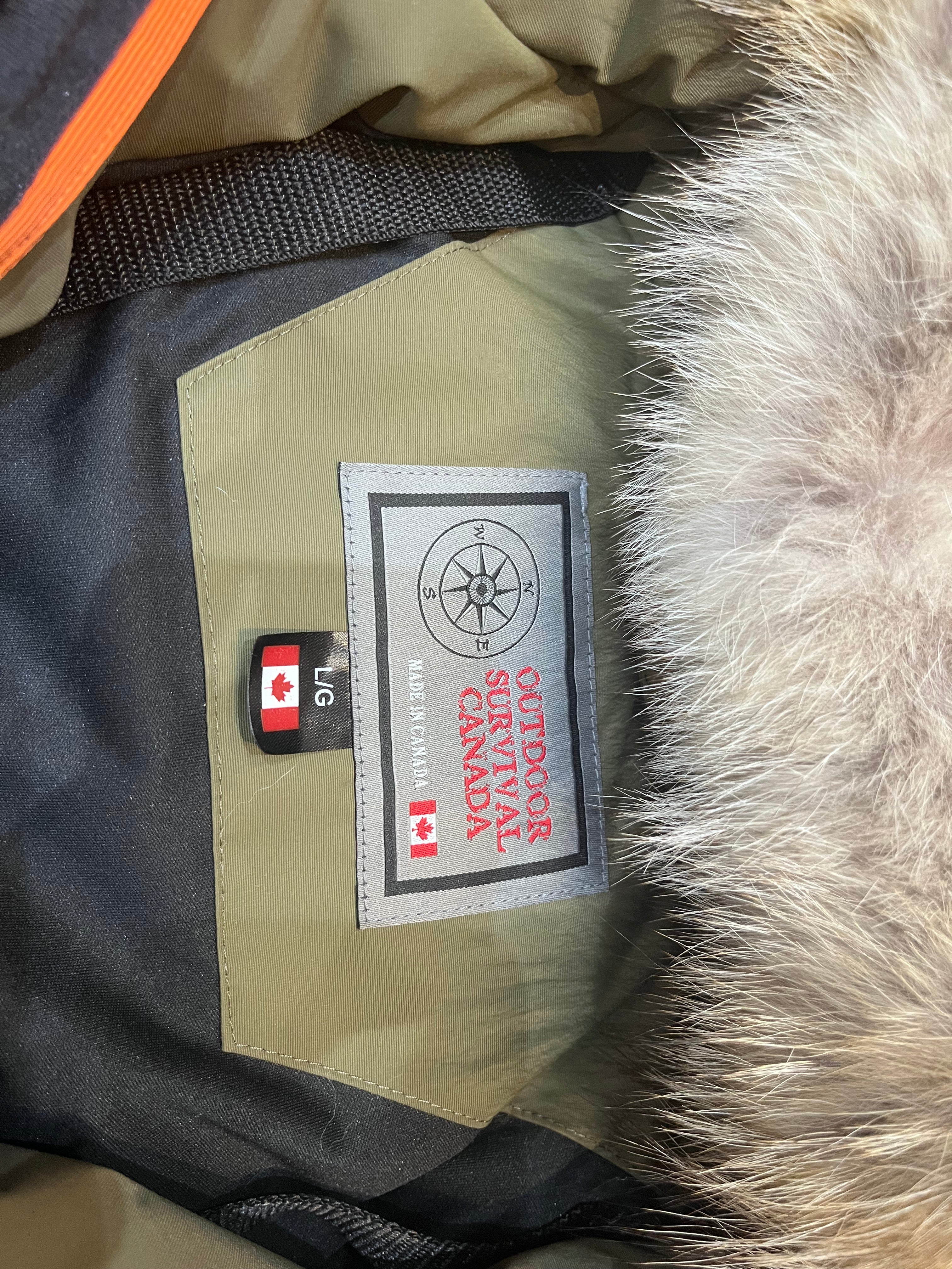 Outdoor Survival Canada Men's Nyik -40 Down Parka, Military Green, Large - ON DISPLAY