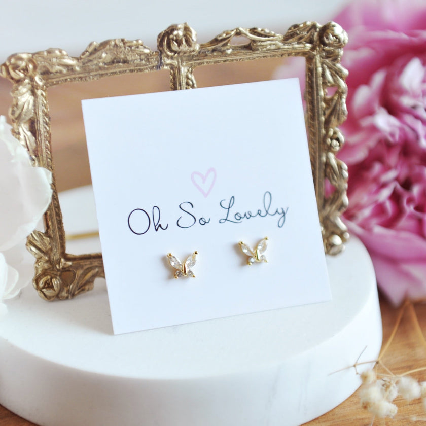 LEILA Crystal Butterfly Studs