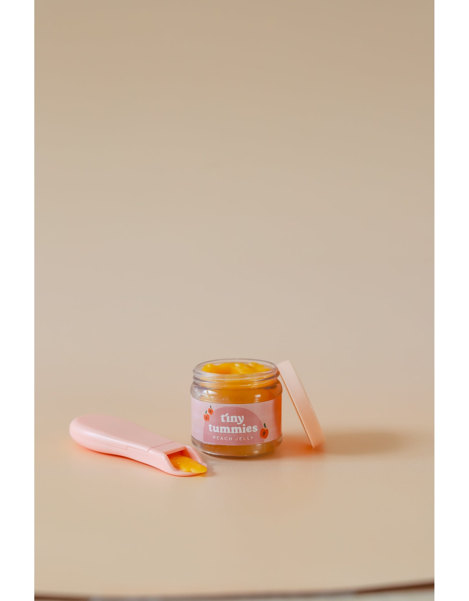 Tiny Tummies Peach Jelly Food Jar and Spoon Set - Tiny Harlow