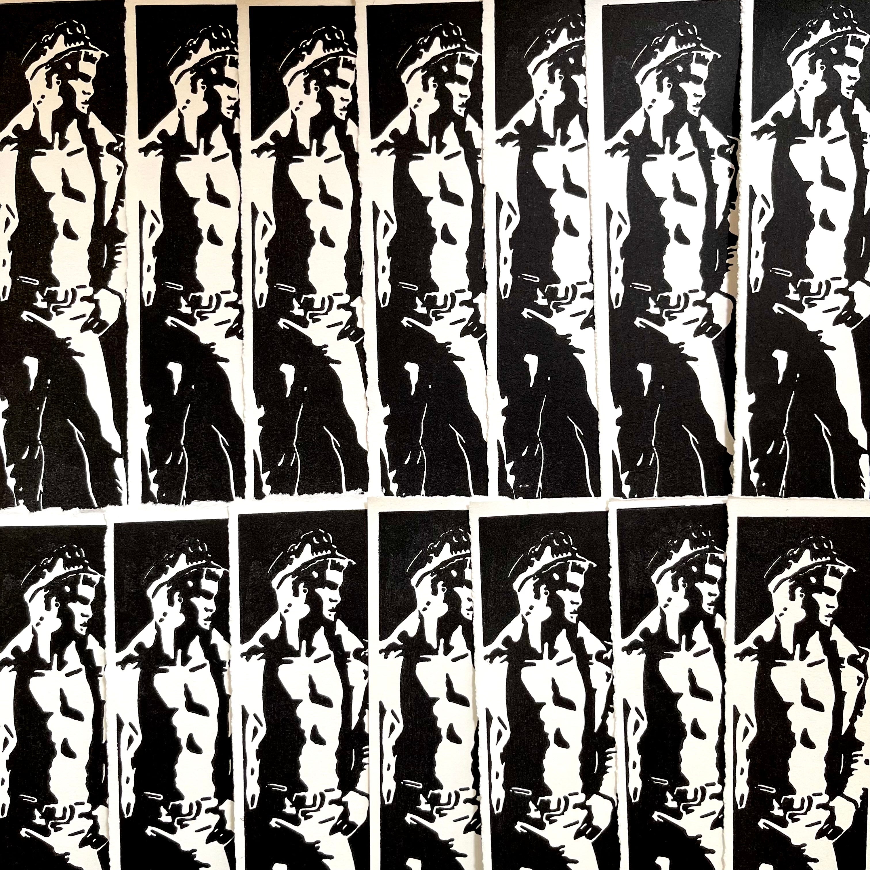 Leather David Bookmark | LINOCUT PRINT