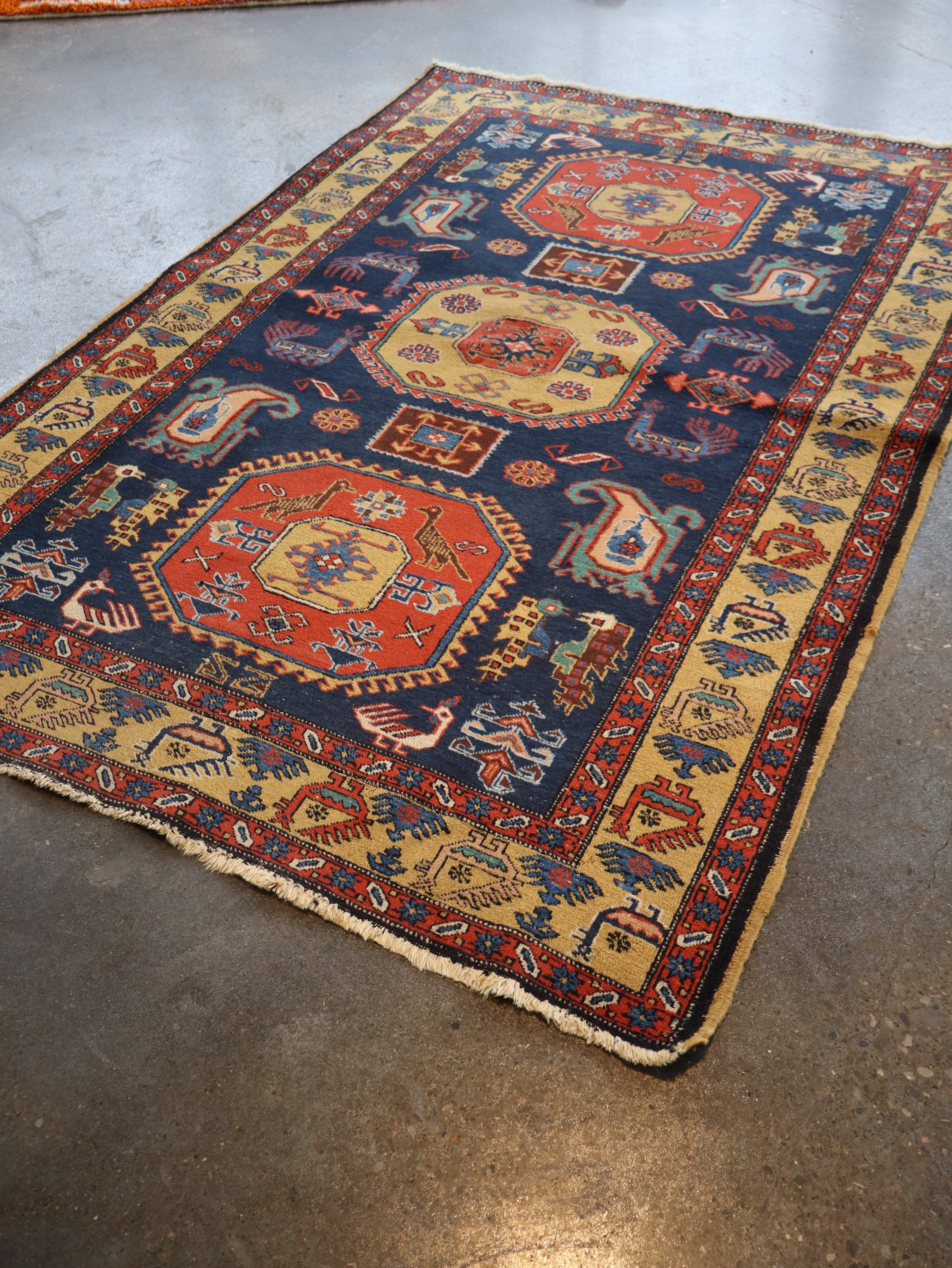 Persian Meshkin Rug | 4' 7