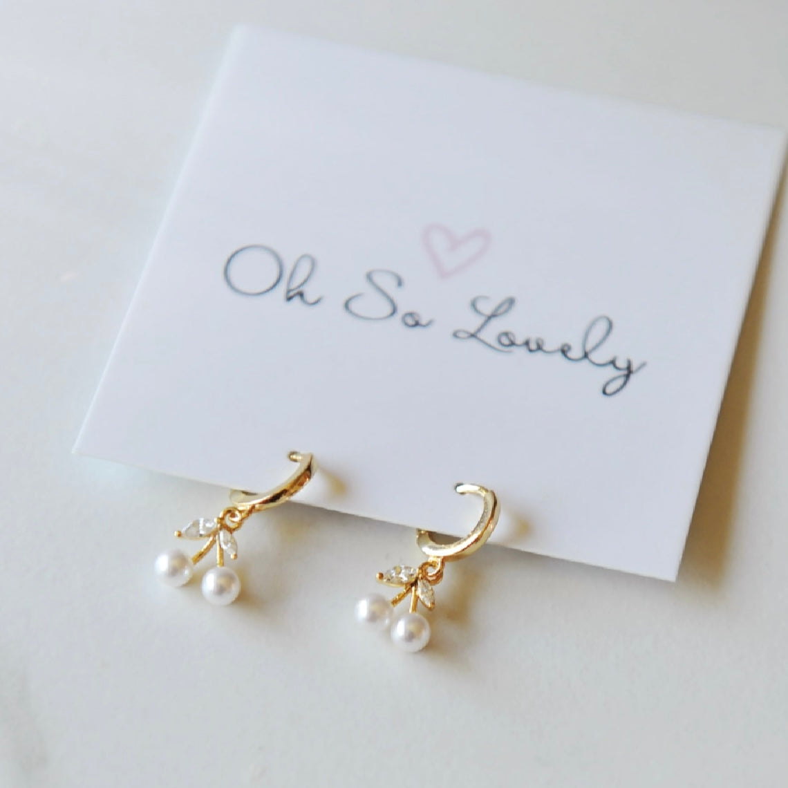 Betsy Pearl Cherry Earrings and Necklace Set
