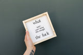 What (and I cannot stress this enough) the Fuck? Wood Sign