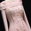 Floral Cape sleeves modest evening gown