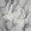 Elephant Charm Earrings In Silver Plate