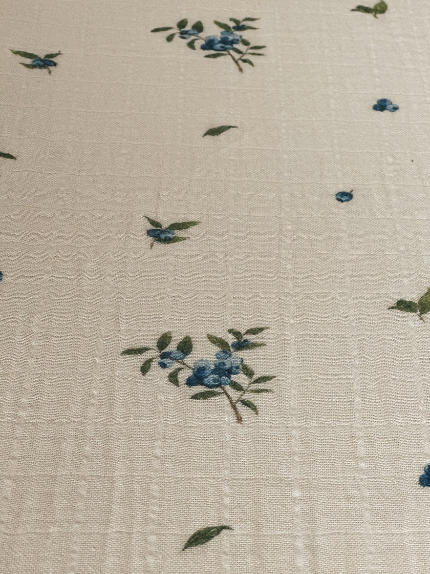 Organic Cotton Muslin Crib Fitted Sheets - Blueberry
