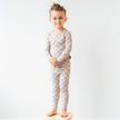Taupe Checkerboard Two-Piece Pajama Set
