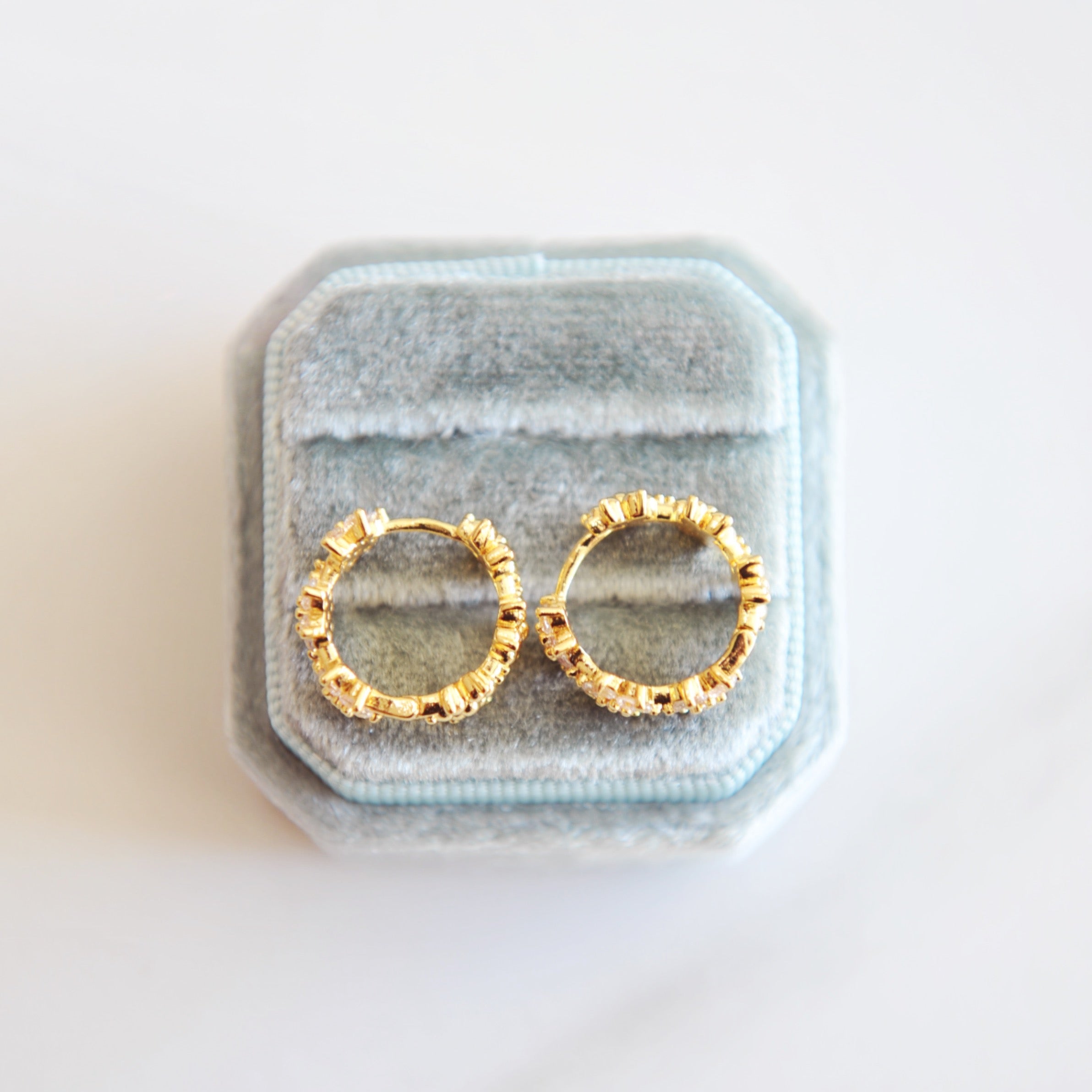 Calista Crystal Flower Hoop Earrings
