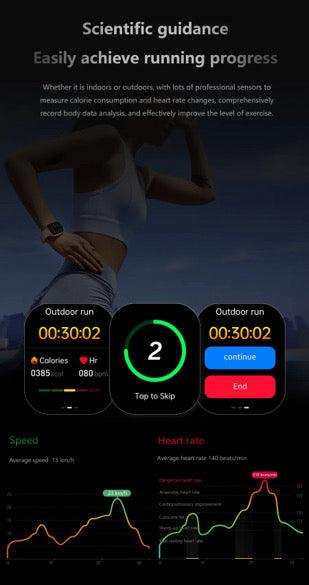 TUTT AMOLED Screen Smartwatch | Always-On Display | Health & Fitness Tracker | YOKO | IP68 Men & Women Smartwatch (Two Straps)