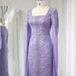 Kaftan style cape sleeves gown