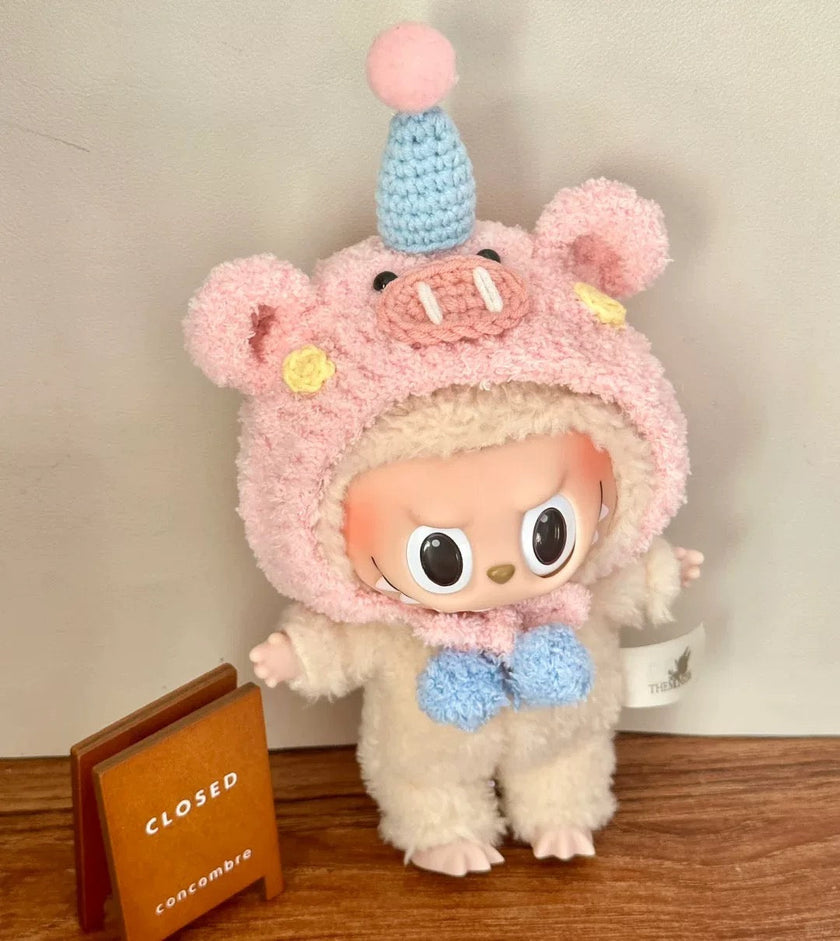 [pre order] Handmade Labubu Outfit- Piggy hat edition